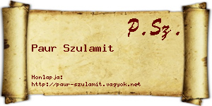 Paur Szulamit névjegykártya